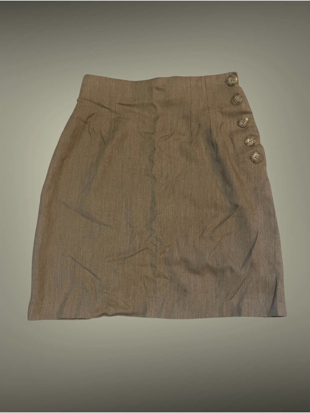 Anthropologie Brown High-Waist Pencil Skirt with Side Buttons